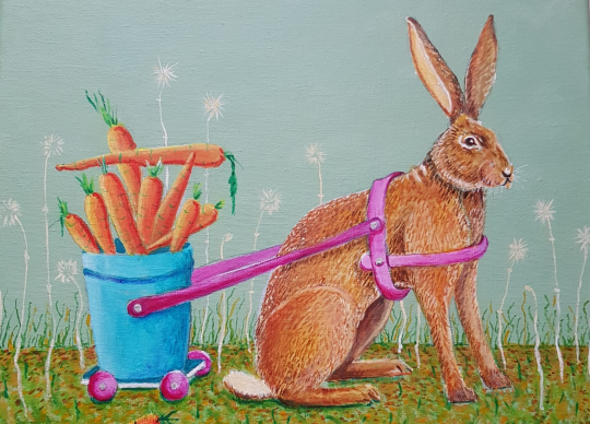 Afbeelding Carry, Els en Marique met schilderijen!