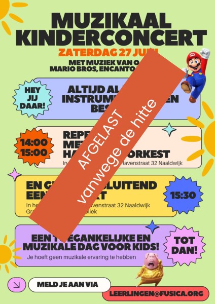 Achtergrondafbeelding Muzikaal kinderconcert AFGELAST!