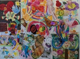 Workshop collage familieschatten ouder en kind