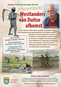 Afbeelding Jubileum-lezing "Westlanders van Duitse afkomst"
